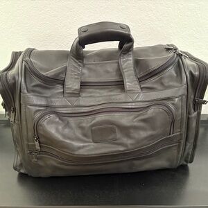 Tumi Men's Black Leather Duffel Bag